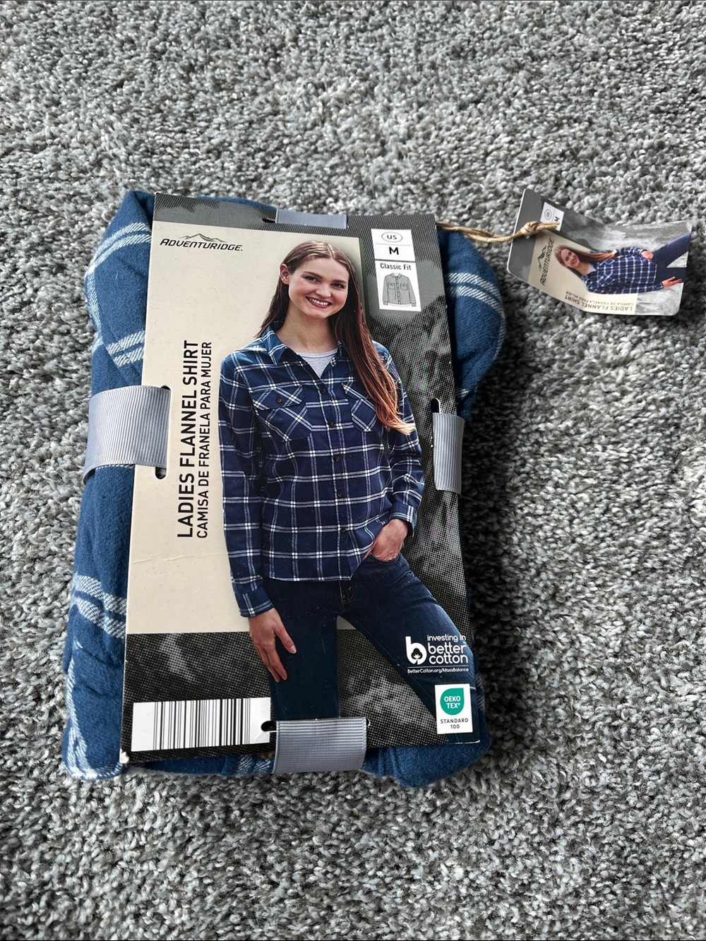Ladies Blue Plaid Flannel Button-Down Shirt - Classic Fit